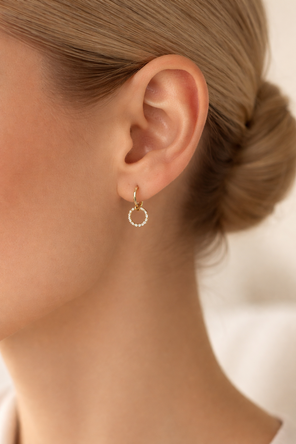 Crystal Circle Drop Earrings