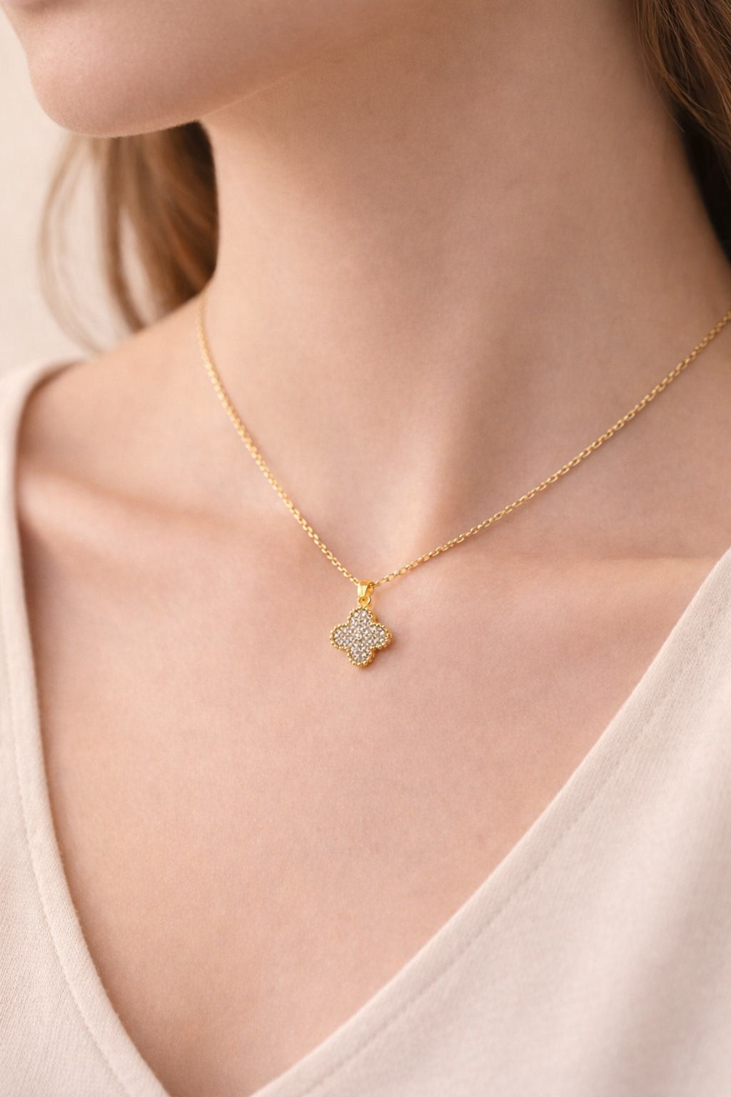 Pavé Clover Necklace