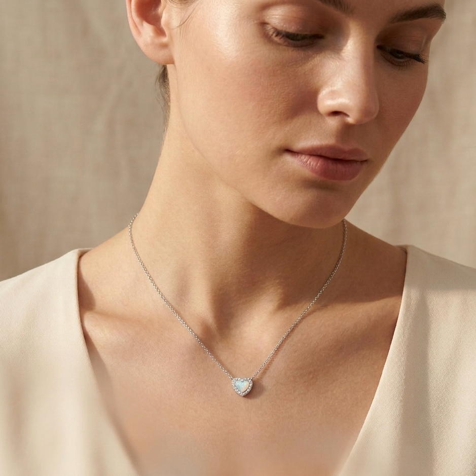 Mother of Pearl Heart Necklace