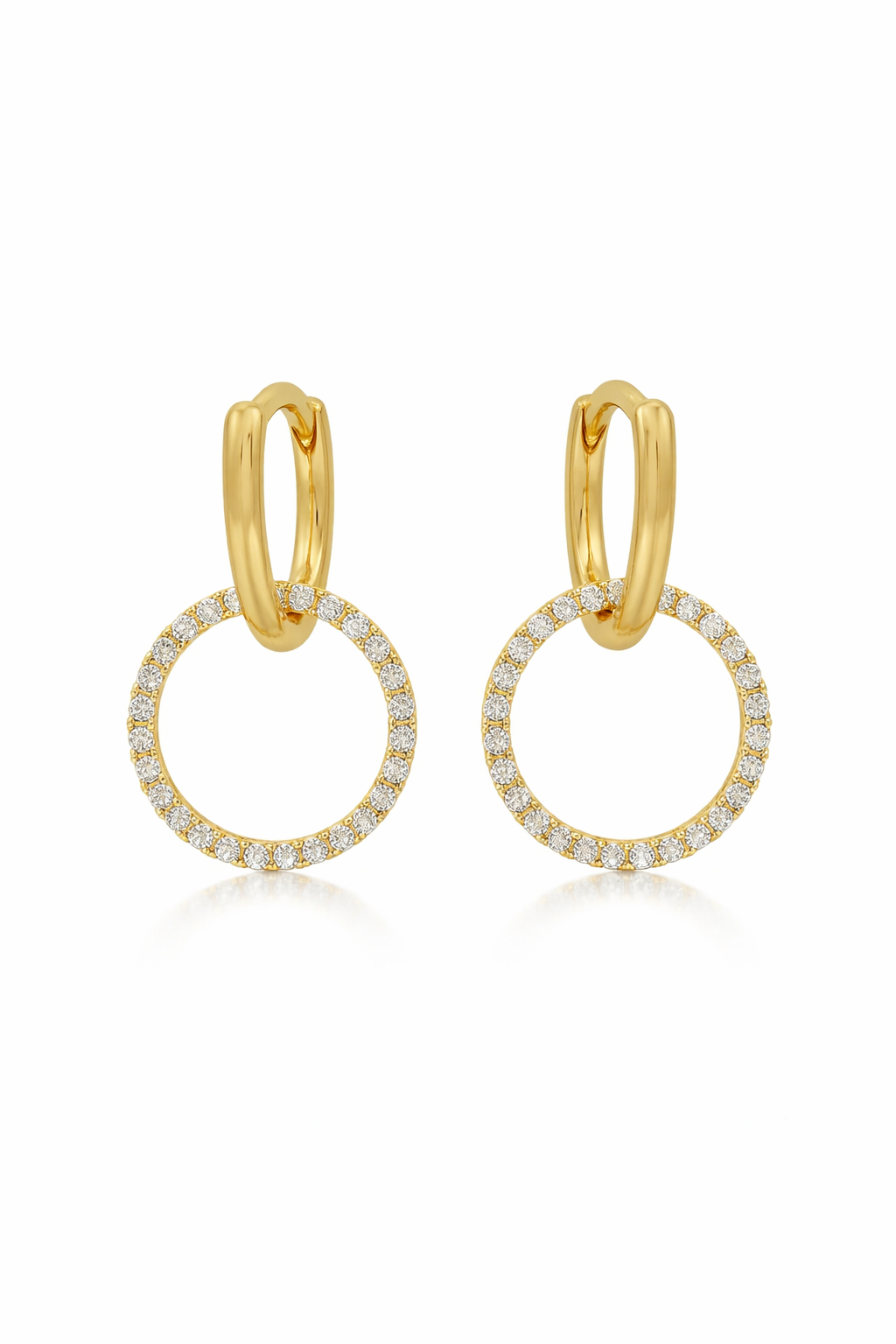 Crystal Circle Drop Earrings
