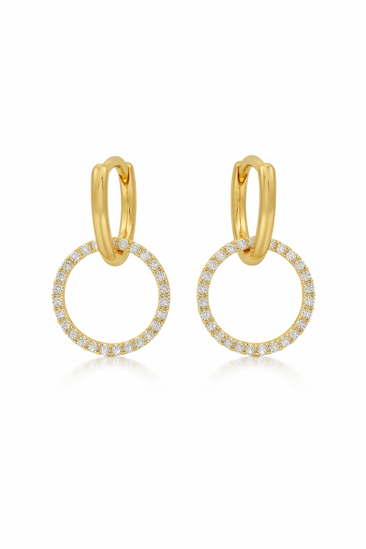 Crystal Circle Drop Earrings