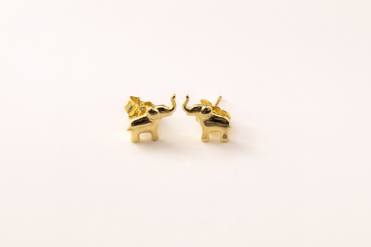 Lucky Elephant Stud Earrings