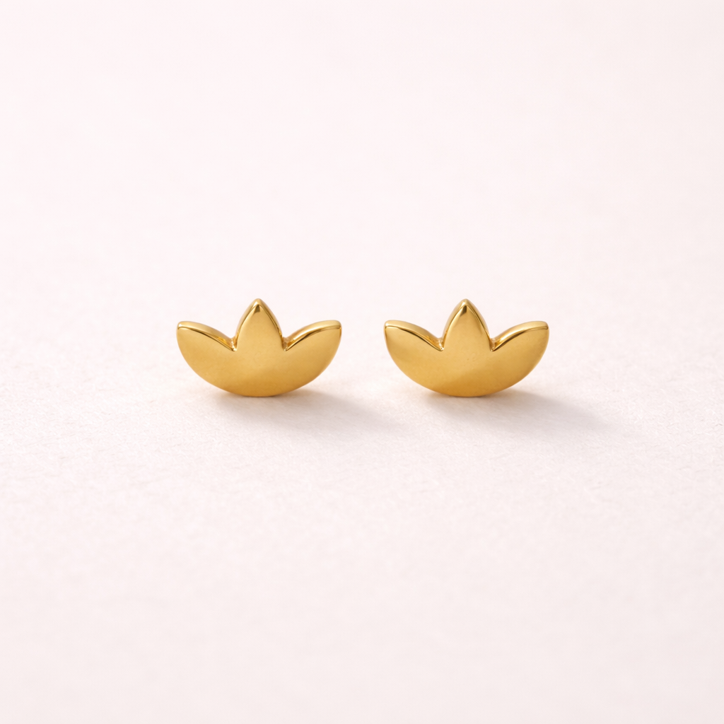 Lotus Flower Stud Earrings