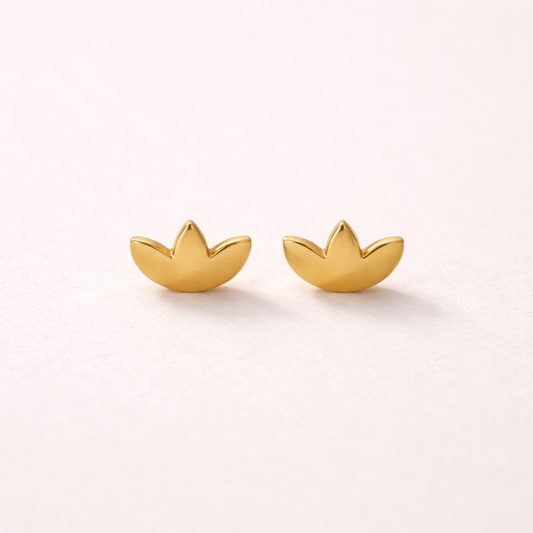 Lotus Flower Stud Earrings