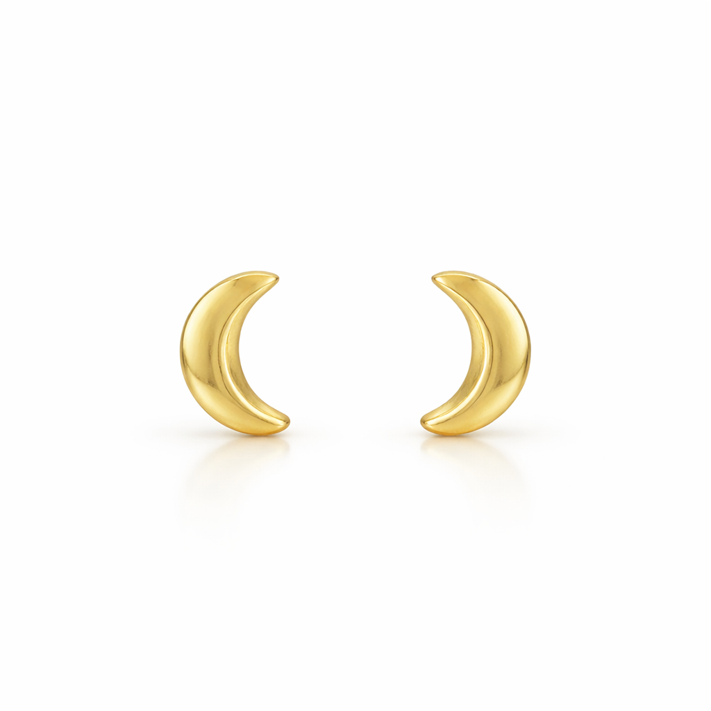 Crescent Moon Stud Earrings