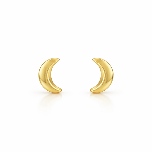 Crescent Moon Stud Earrings