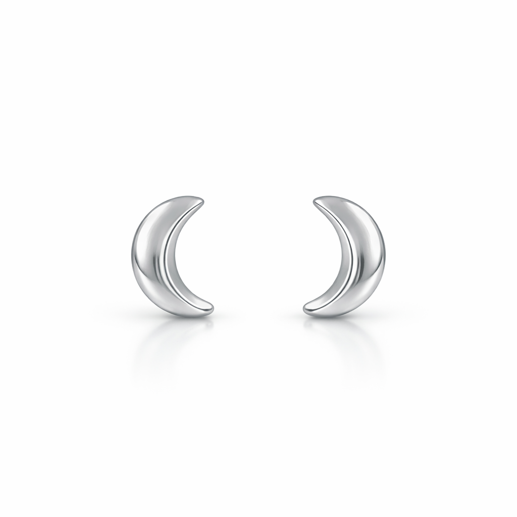 Crescent Moon Stud Earrings