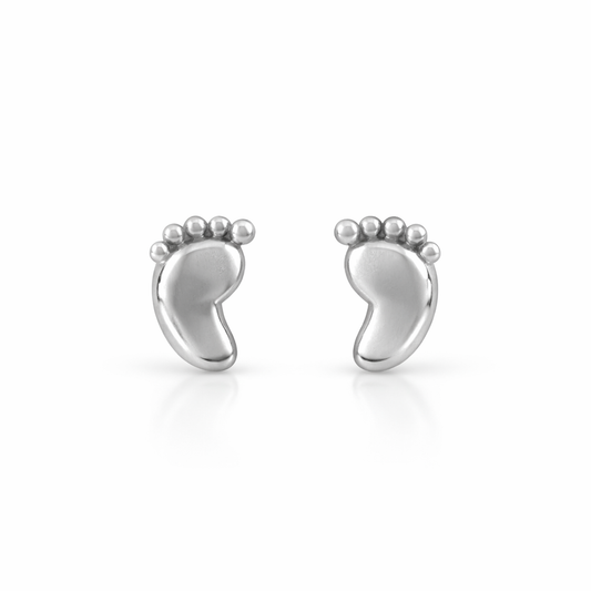 Baby Footprint Stud Earrings