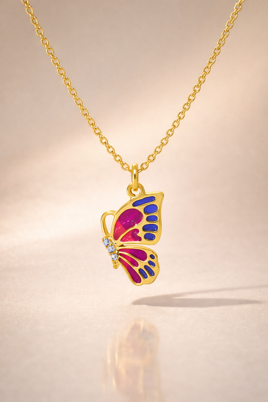 Enamel Butterfly Necklace