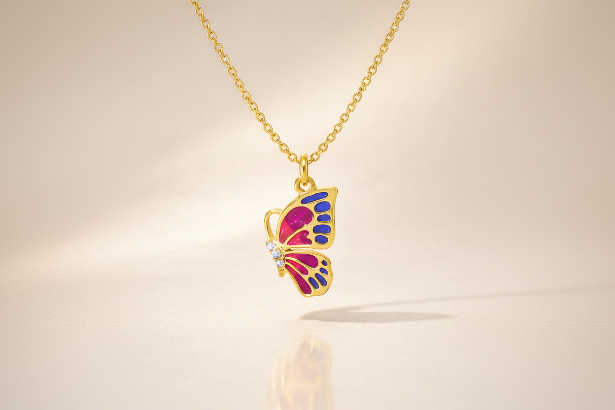 Enamel Butterfly Necklace