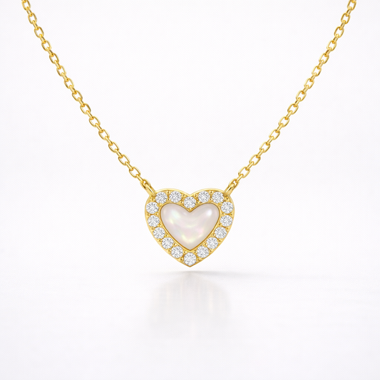 Mother of Pearl Heart Necklace