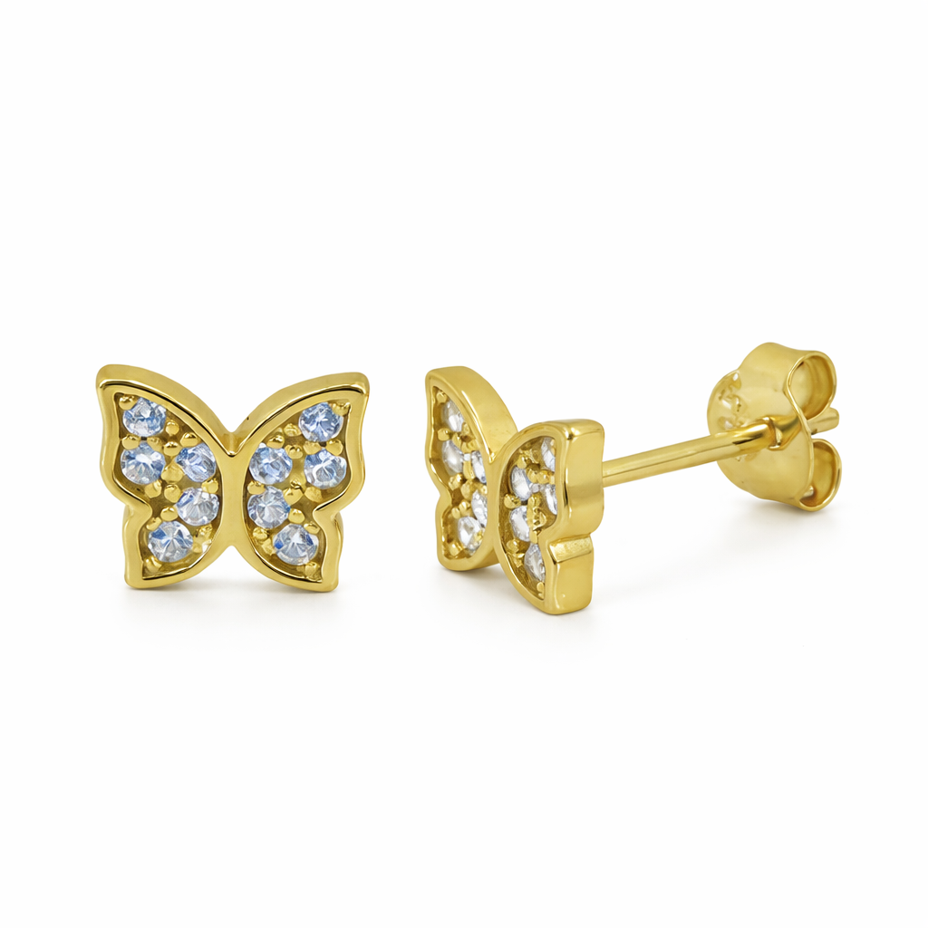 Golden Butterfly Studs