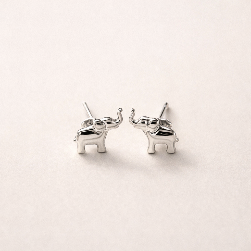 Lucky Elephant Stud Earrings