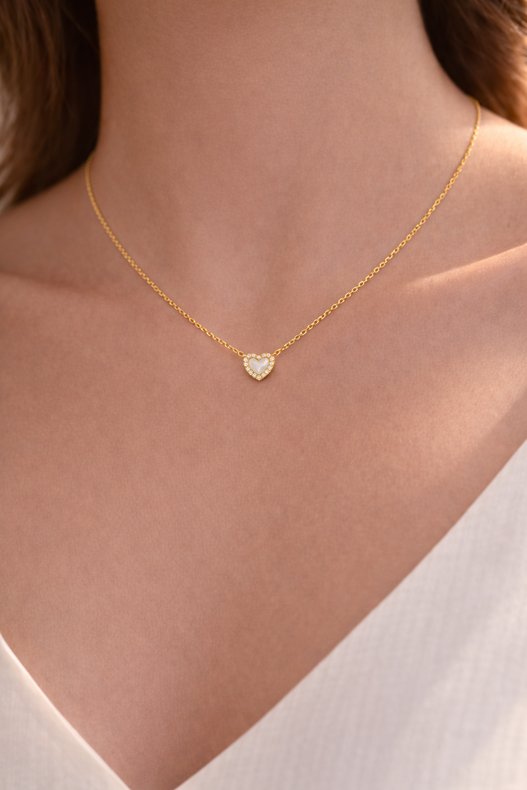 Mother of Pearl Heart Necklace