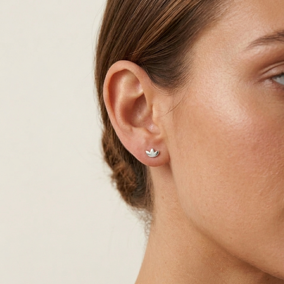 Lotus Flower Stud Earrings