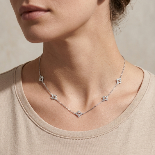 Multi Clover Station Necklace