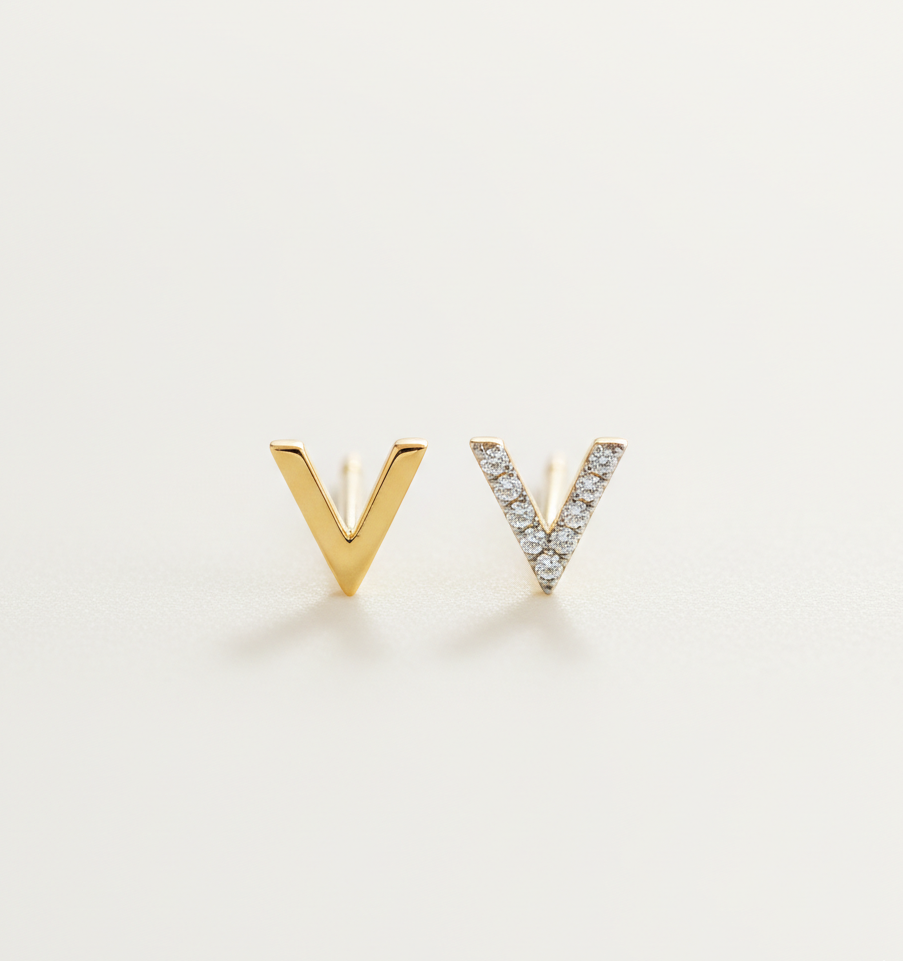 Mismatched Chevron Studs