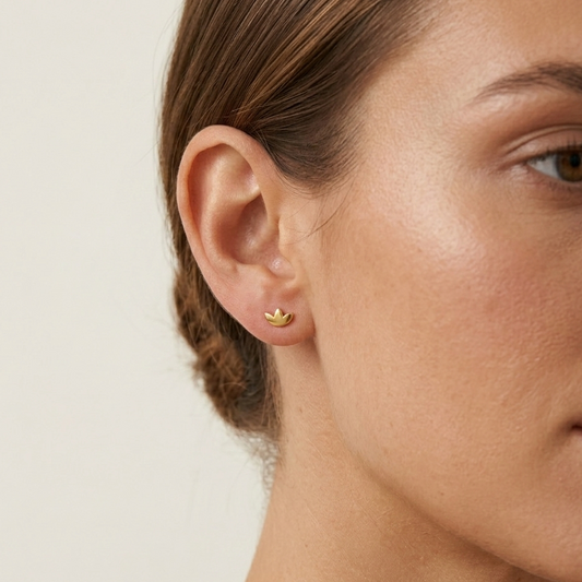Lotus Flower Stud Earrings