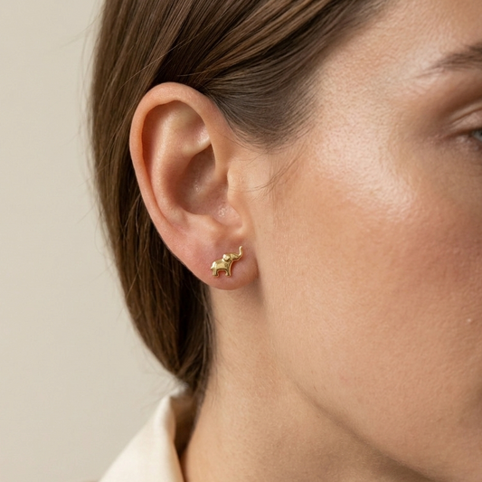 Lucky Elephant Stud Earrings